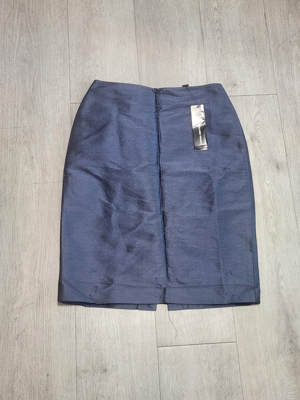 Linda Allard Ellen Tracy Charcoal Grey Silk Blend Pencil Skirt NWT